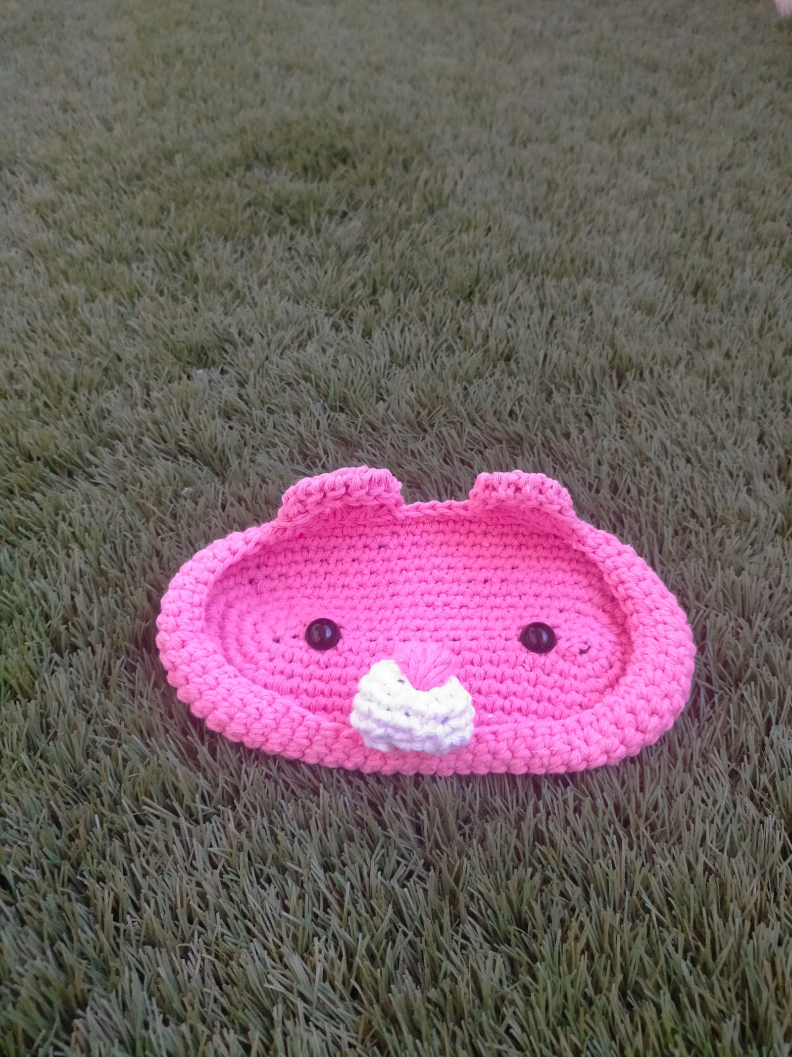 Étui à lunettes en crochet fait à la main en forme d'ours rose mignon – photo 4